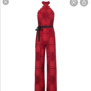 Alexis Maylina Lace Halter Red Jumpsuit